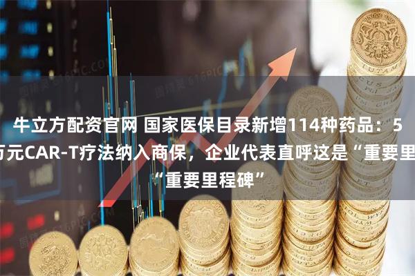 牛立方配资官网 国家医保目录新增114种药品:5款百万元CAR-T疗法纳入商保,企业代表直呼这是“重要里程碑”
